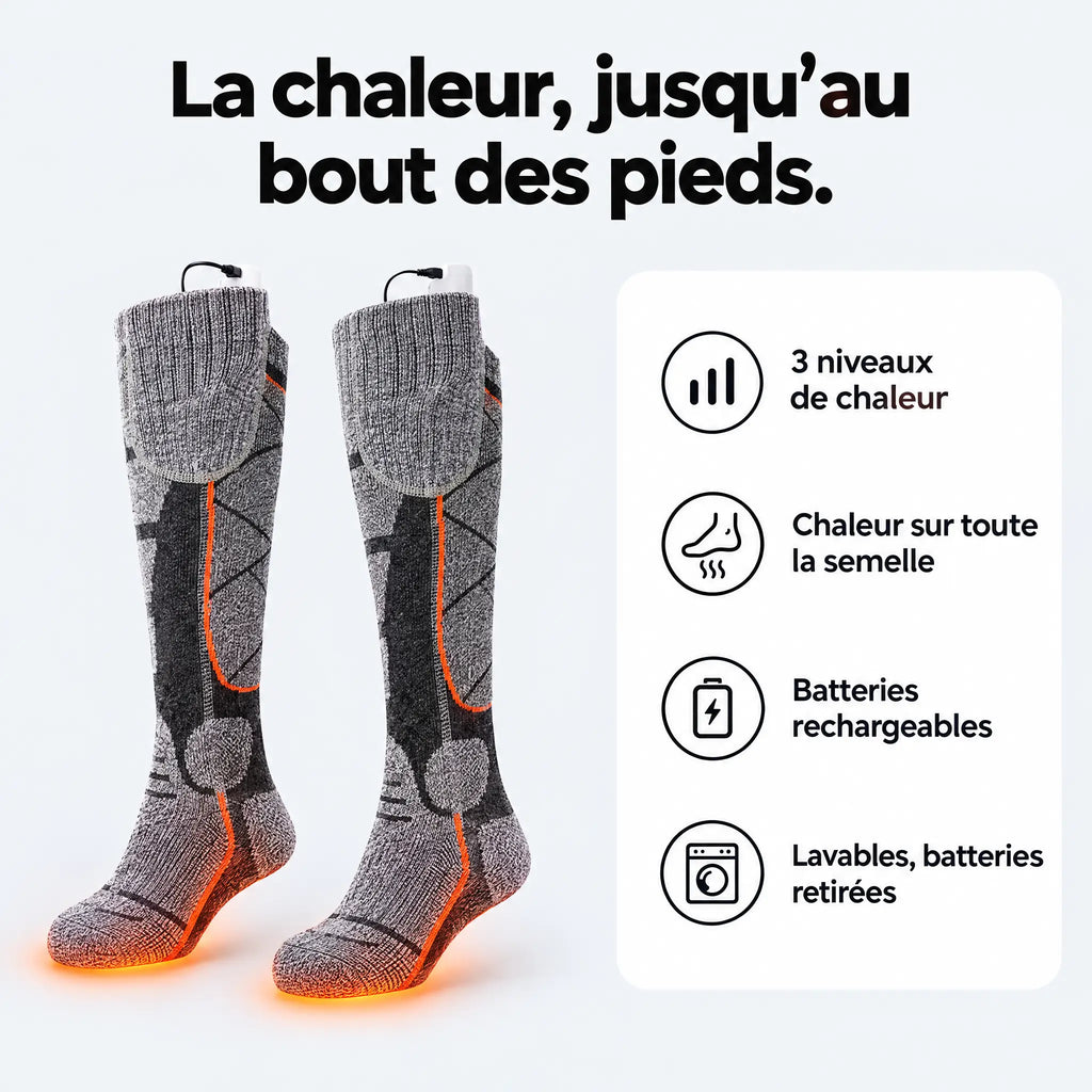 Chaussettes chauffantes rechargeables