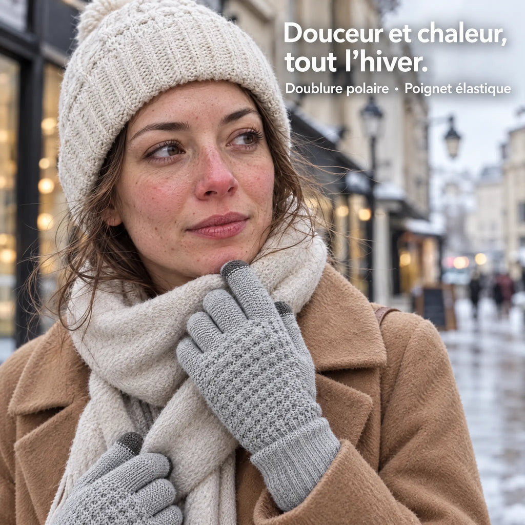Gants chauffants tactiles doublés