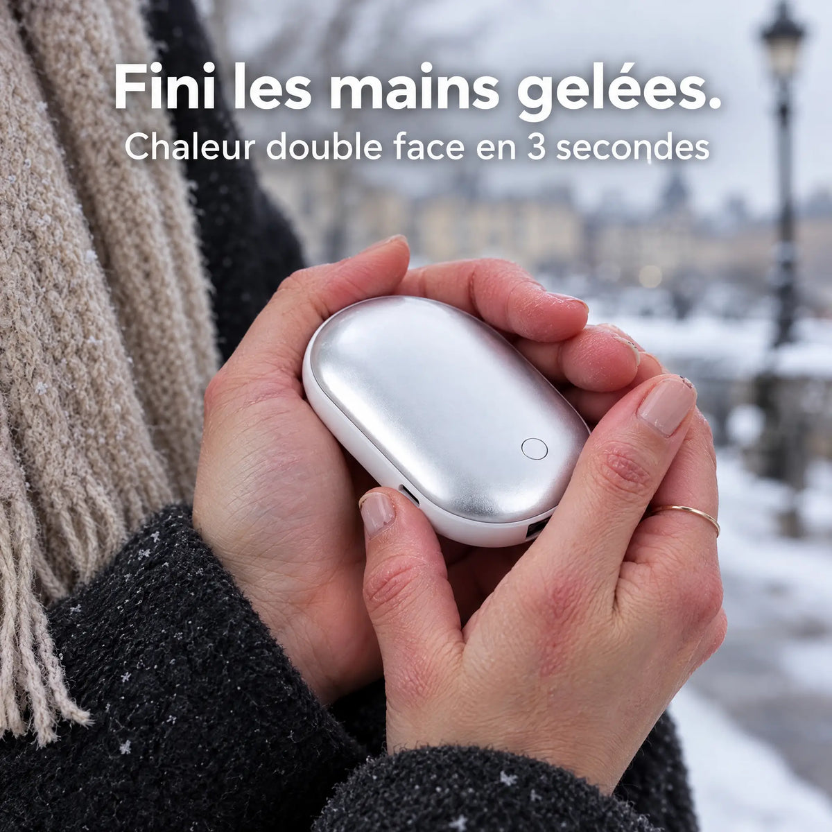 Chaufferette rechargeable double face