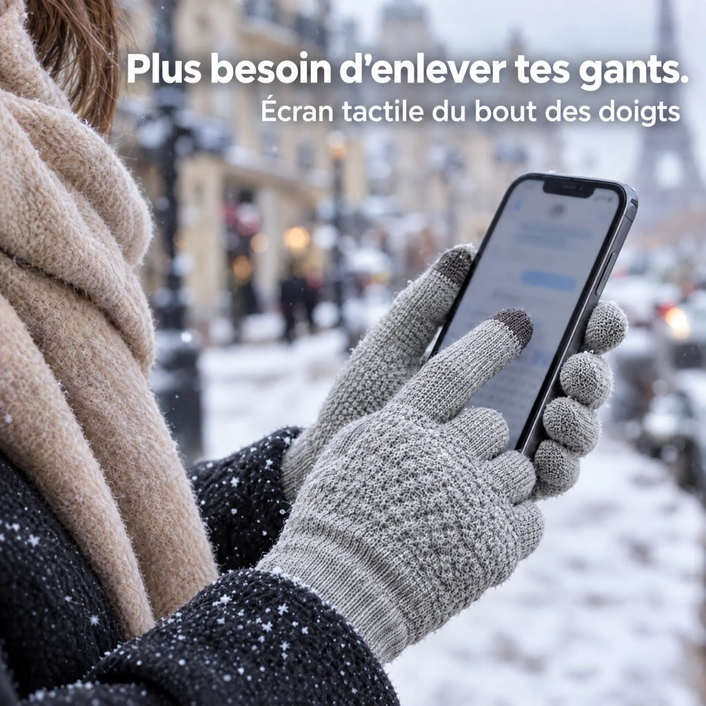Gants chauffants tactiles doublés