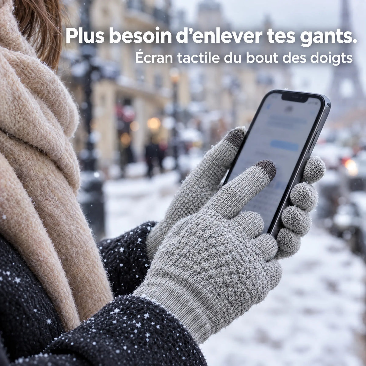 Gants chauffants tactiles doublés