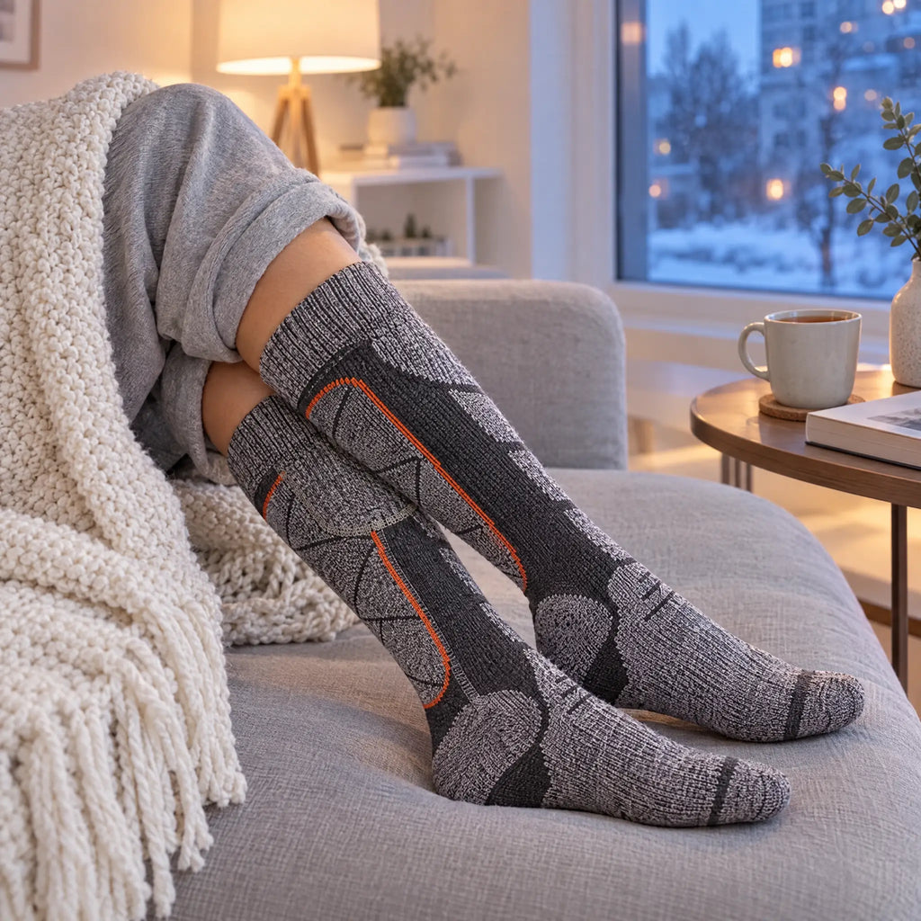 Chaussettes chauffantes rechargeables