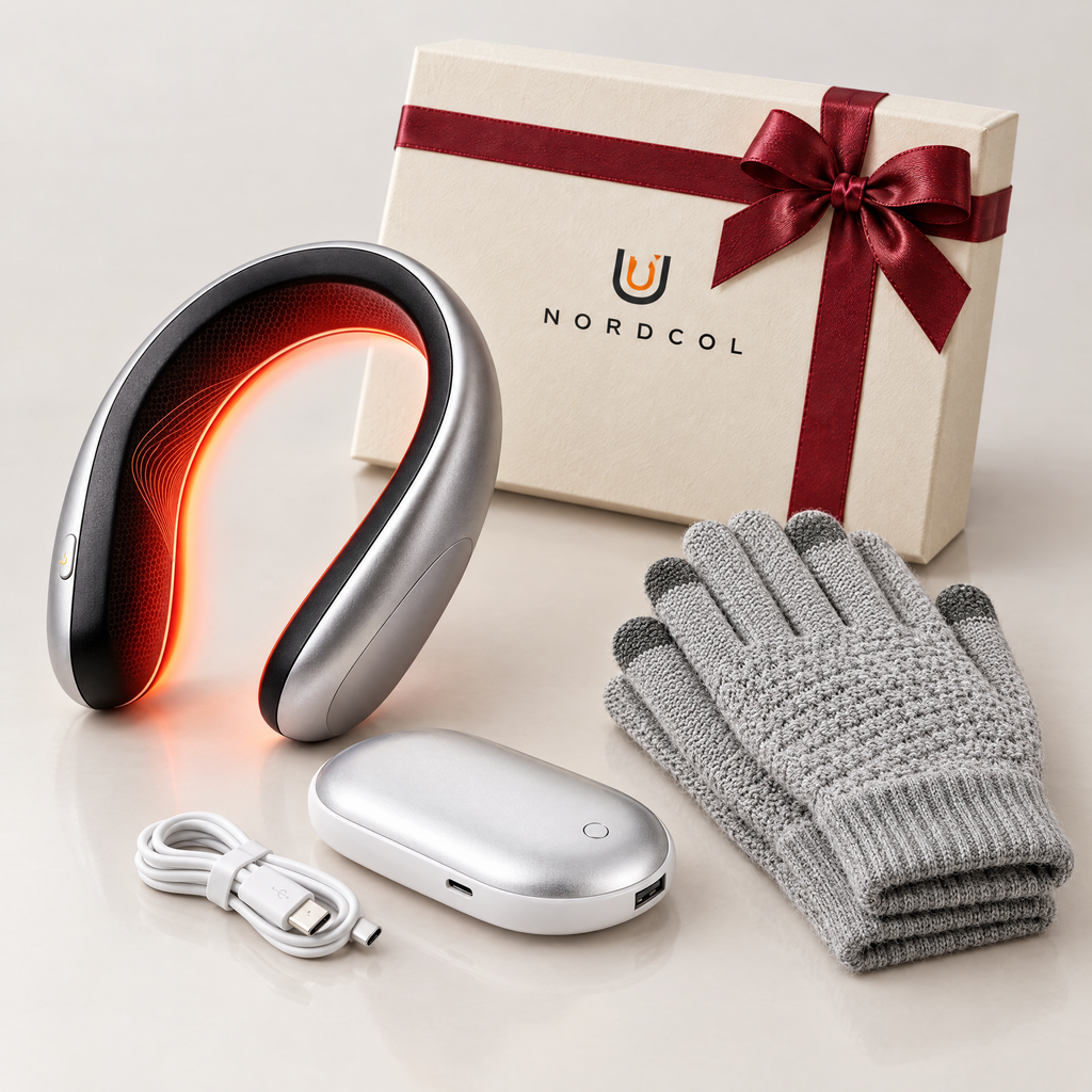 Coffret Hiver Nordcol : cache-cou chauffant, chaufferette et gants tactiles